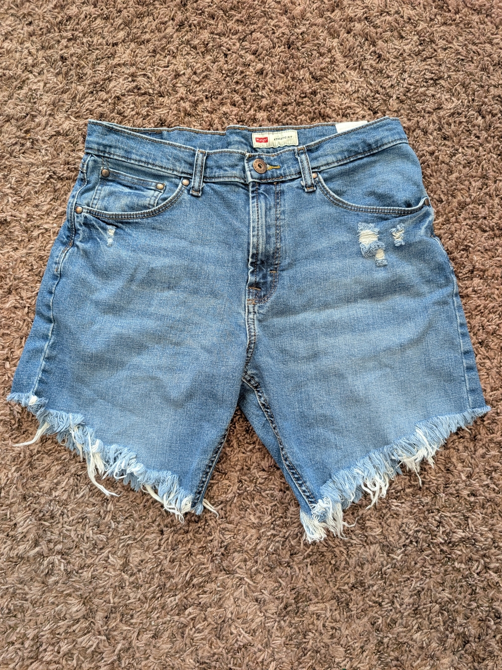 Wranglers Women's Blue Distressed Denim Cutoff Shorts Size 32×30